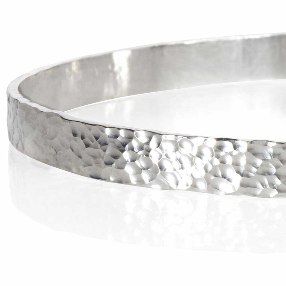 CAMILLA WEST JEWELLERY Textured Wide Silver Bangle