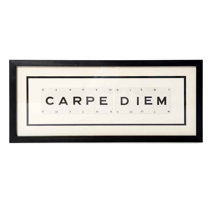 Vintage Playing Cards CARPE DIEM Wall Art Picture Frame
