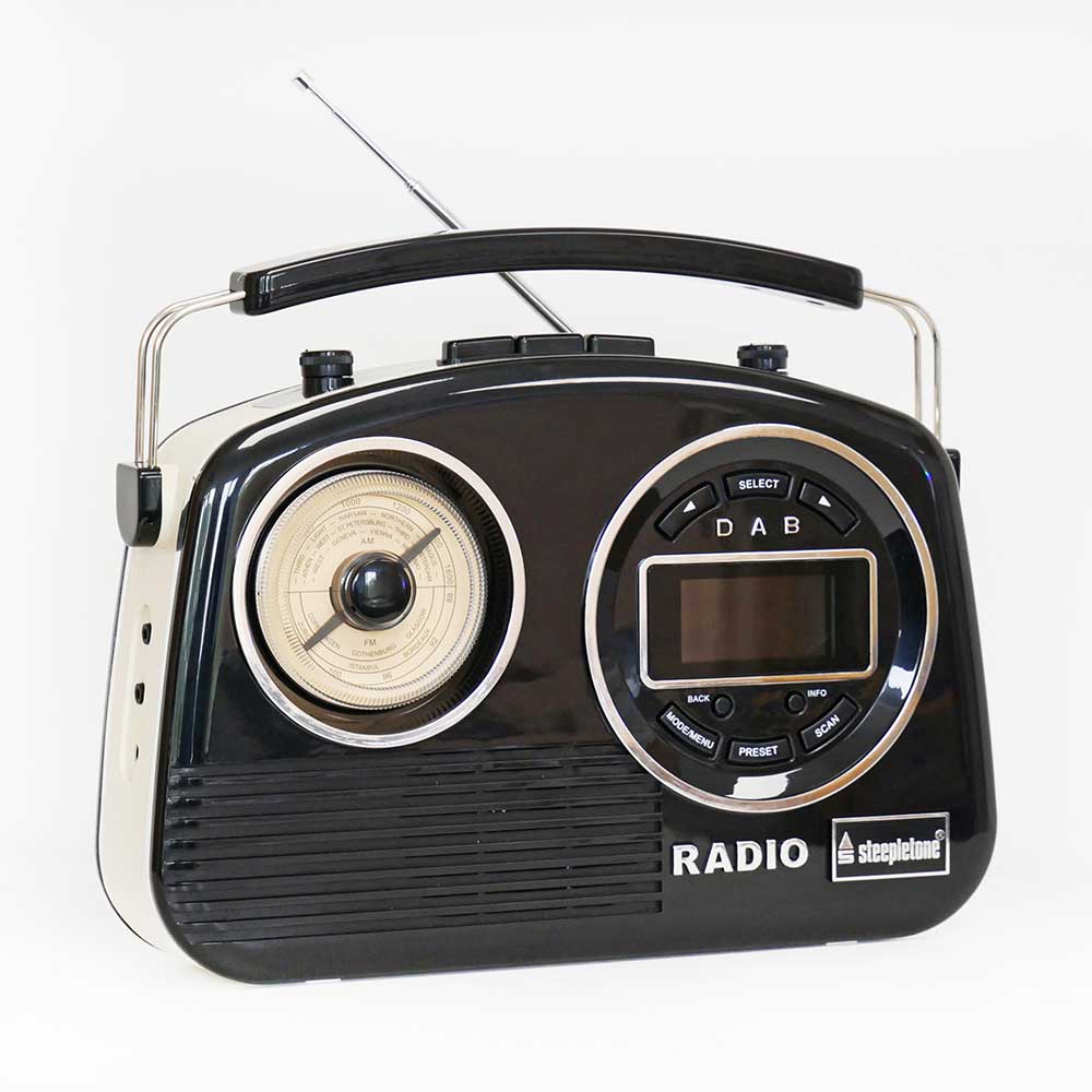 Devon Portable Retro DAB Radio Black by Steepletone