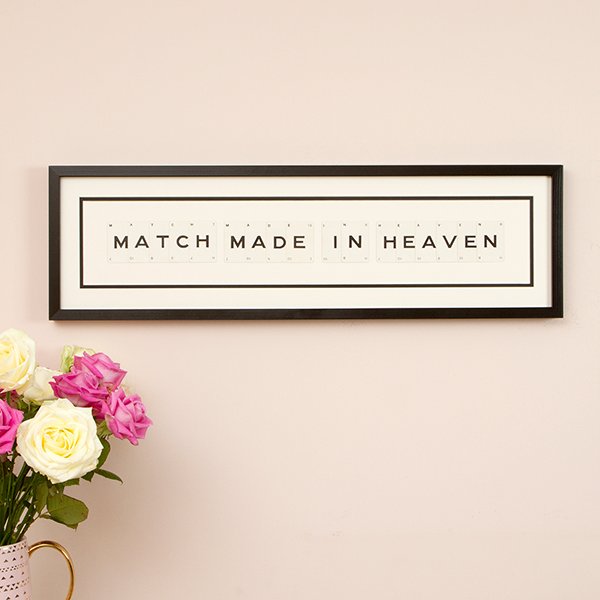 Vintage Playing Cards MATCH MADE IN HEAVEN Wall Art Picture Frame