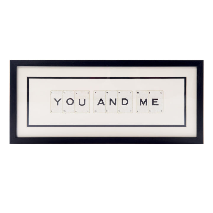 Vintage Playing Cards YOU AND ME Wall Art Picture Frame