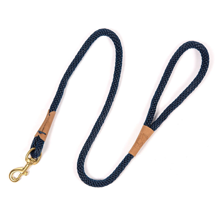 Fabric Clip Dog Lead in Navy Blue by Ruff and Tumble