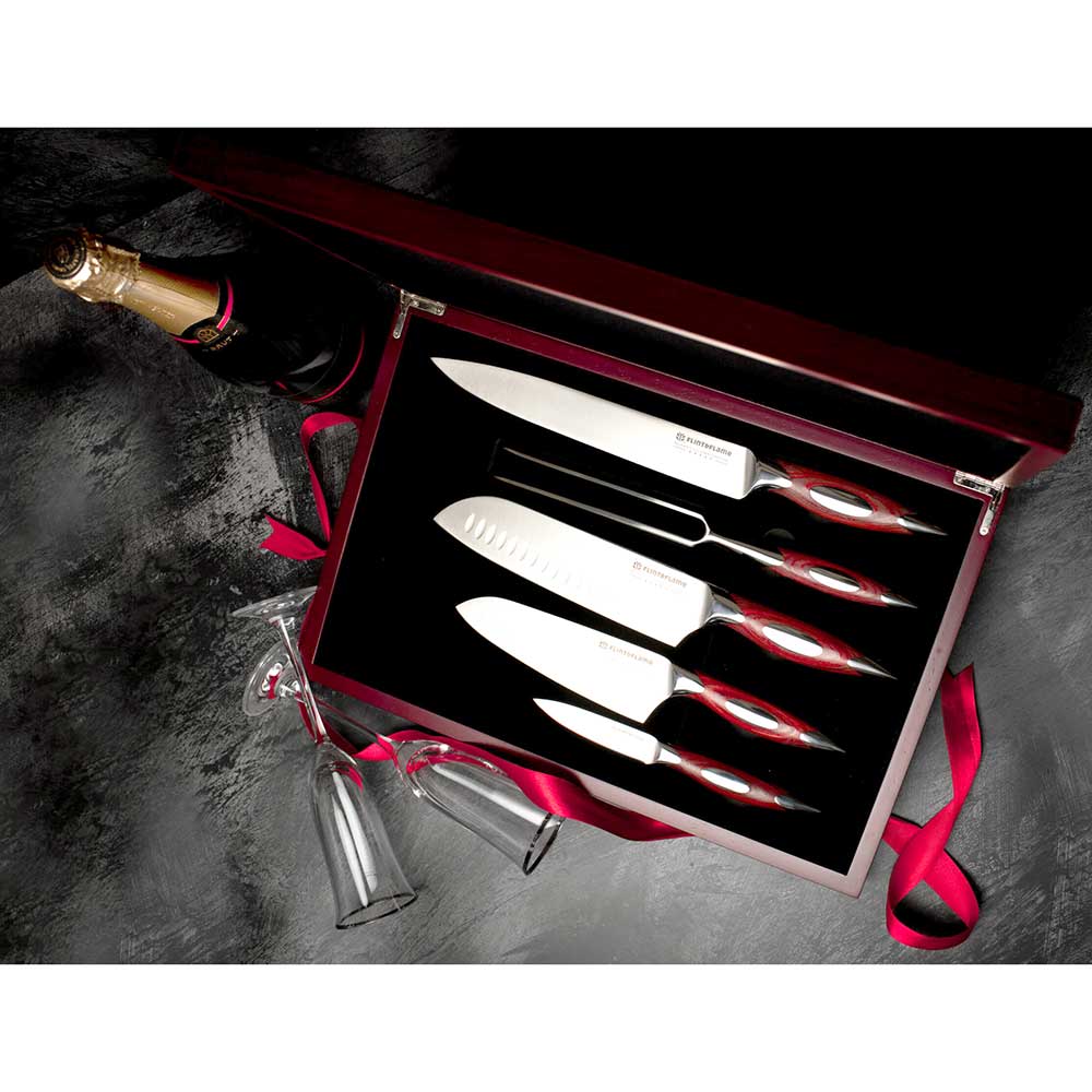 Kitchen Chef Knife Set Five Piece Gourmet by Flint and Flame