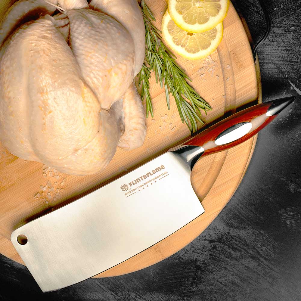 Kitchen Chef Cleaver Knife 8" by Flint and Flame