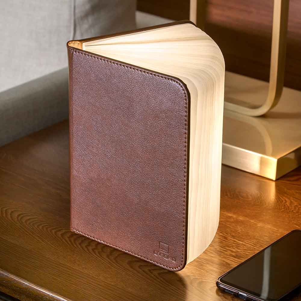 Smart Leather LED Book Lamp Black Brown by Gingko