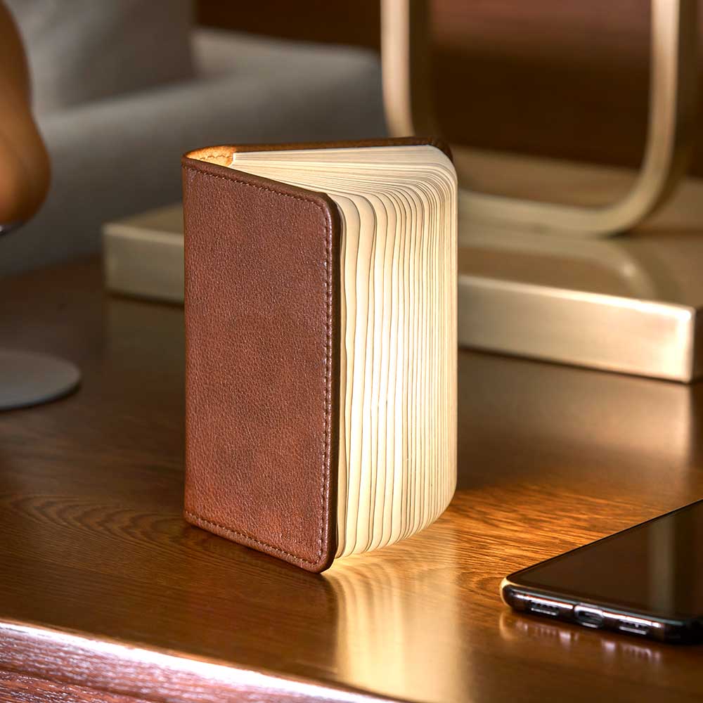 Smart Leather LED Book Lamp Black Brown by Gingko
