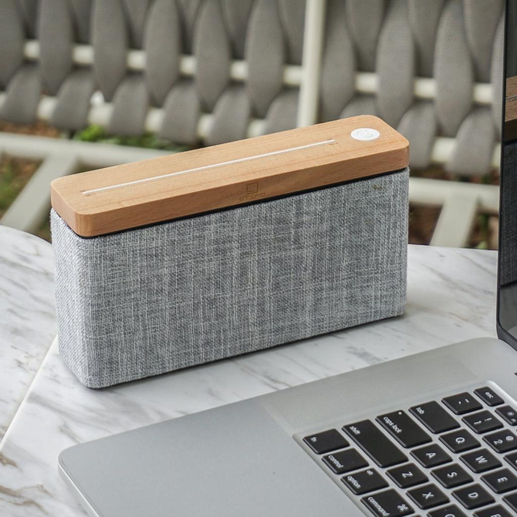 HIFI Square Bluetooth Speaker in Maple or Walnut by Gingko