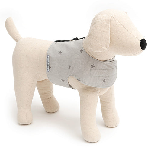 Dog and Puppy Harness Grey Stars By Mutts & Hounds