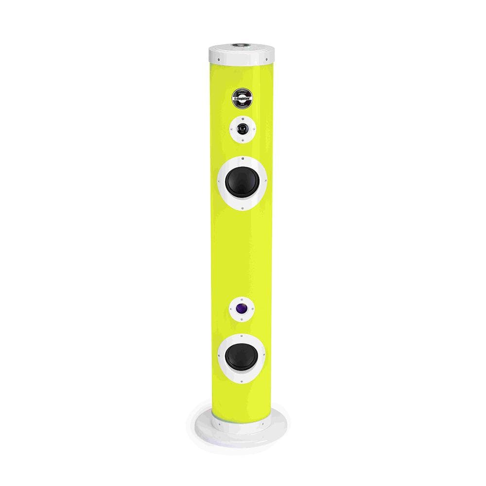 Ibiza Tube Sound II Light LED Floor Standing Tower Speaker Showing Yellow by Steepletone