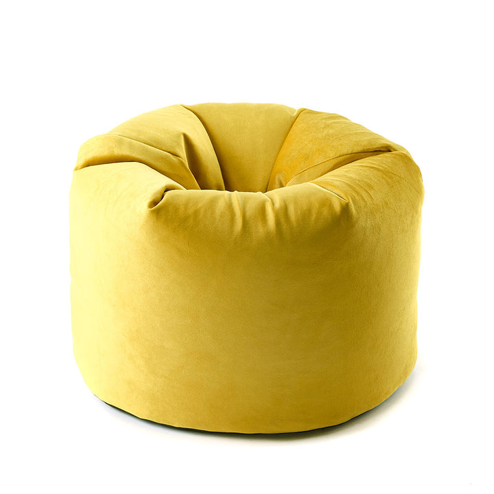 Beanbag Velvet Chair in Lemon Yellow by Katrina Hampton
