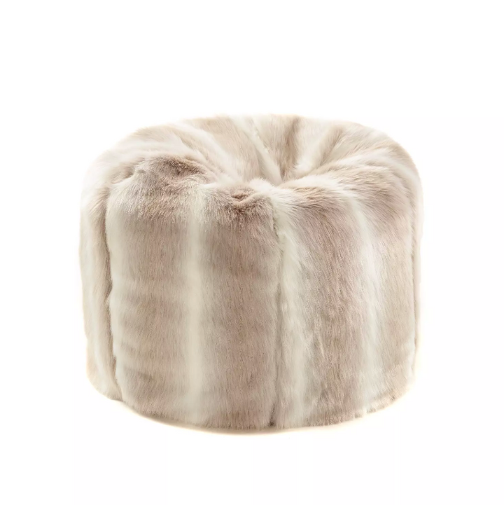 Faux Fur White & Beige Reindeer Bean Bag Chair by Katrina Hampton