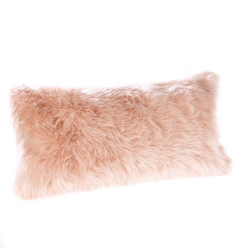 Faux Fur Long Haired Boudoir Cushion Rose Pink by Katrina Hampton