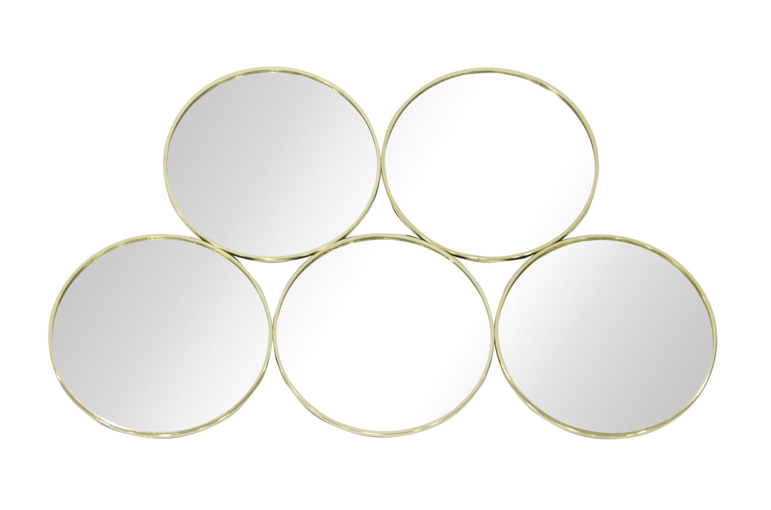 Miroir mural rond doré à cinq cercles Maison et style de vie 