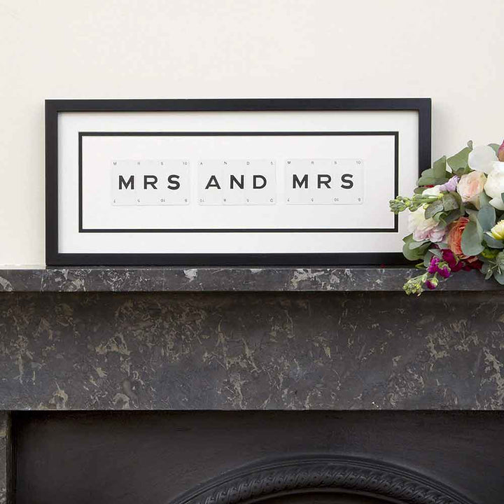 Vintage Playing Cards MR AND MRS Wall Art Picture Frame