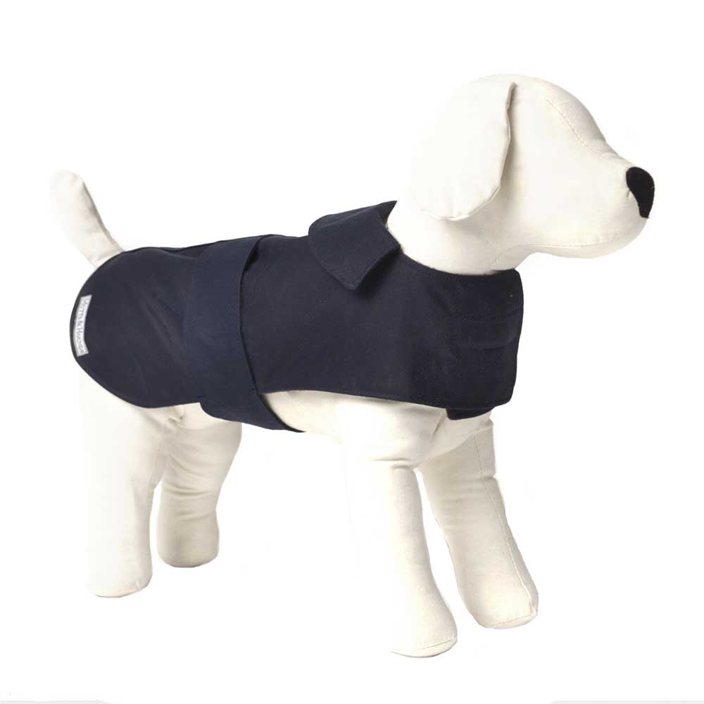 Mutts & Hounds Wax Waterproof Dog Coat - Navy Blue