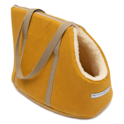 Dog and Puppy Carrier in Mustard Wax by Mutts & Hounds