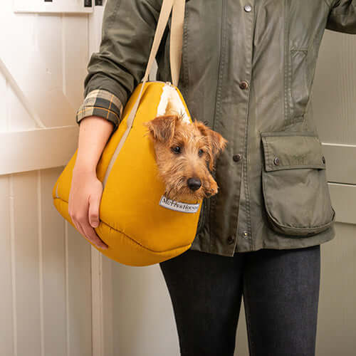 Dog and Puppy Carrier in Mustard Wax by Mutts & Hounds