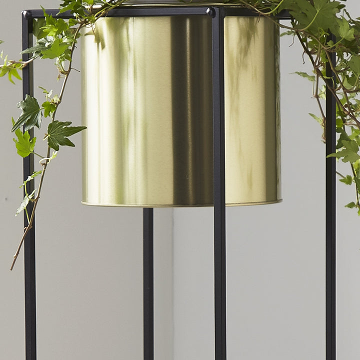 Large Plant Holder Stand Black Gold By Home & Lifestyle