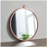 Runder Spiegel aus rosafarbenem Kupfer von Home &amp; Lifestyle