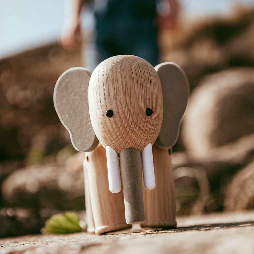 Wooden Elephant Toy Children's Traditional Solid Oak Wood by PLAAY?