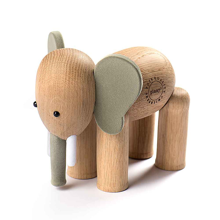 Wooden Elephant Toy Children's Traditional Solid Oak Wood by PLAAY?