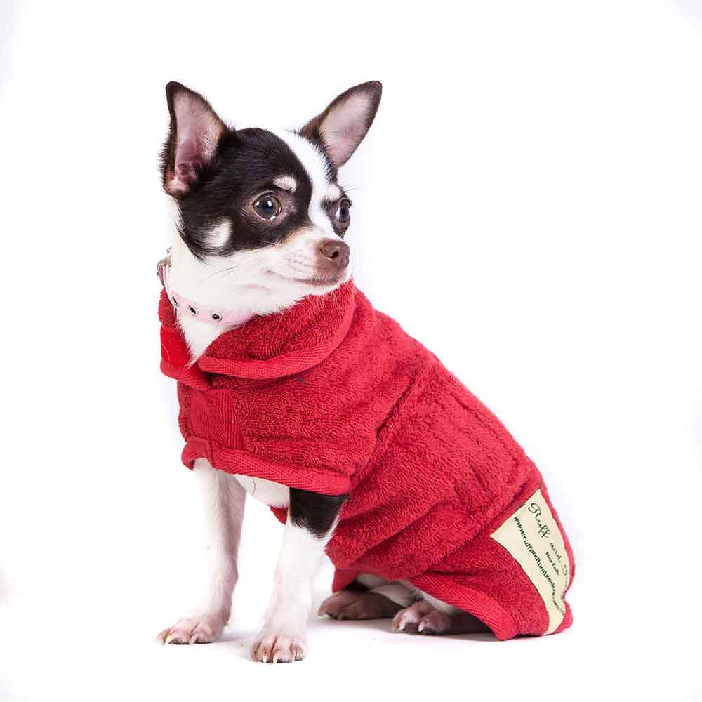Manteau de séchage classique pour chien en rouge par Ruff and Tumble