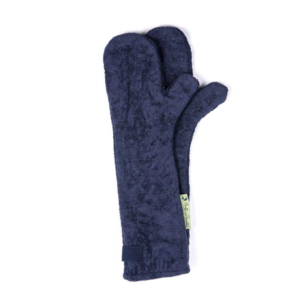 Dog Drying Mitten Gloves in French Navy Blue by Ruff and Tumble
