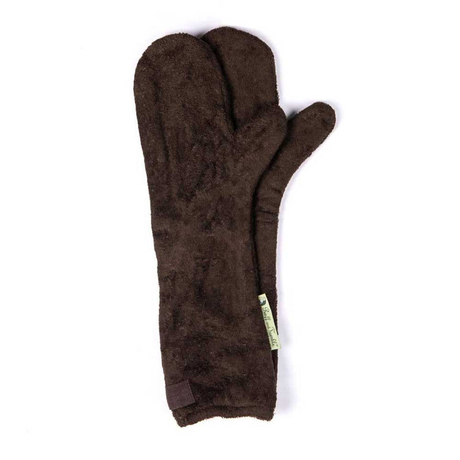 Dog Drying Mitten Gloves in Mud Brown by Ruff and Tumble