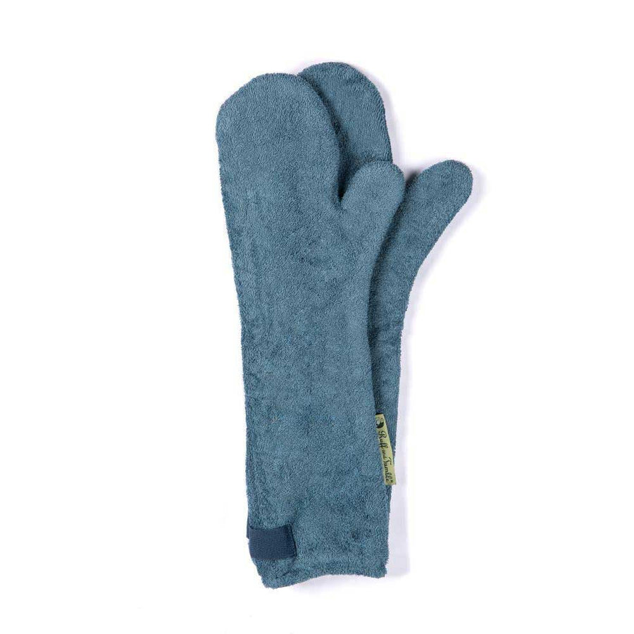 Dog Drying Mitten Gloves in Sandringham Blue by Ruff and Tumble