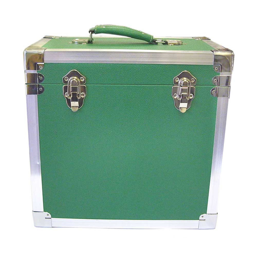 Green Vinyl Record Storage Case Box Retro Style for 12" LP by Steepletone