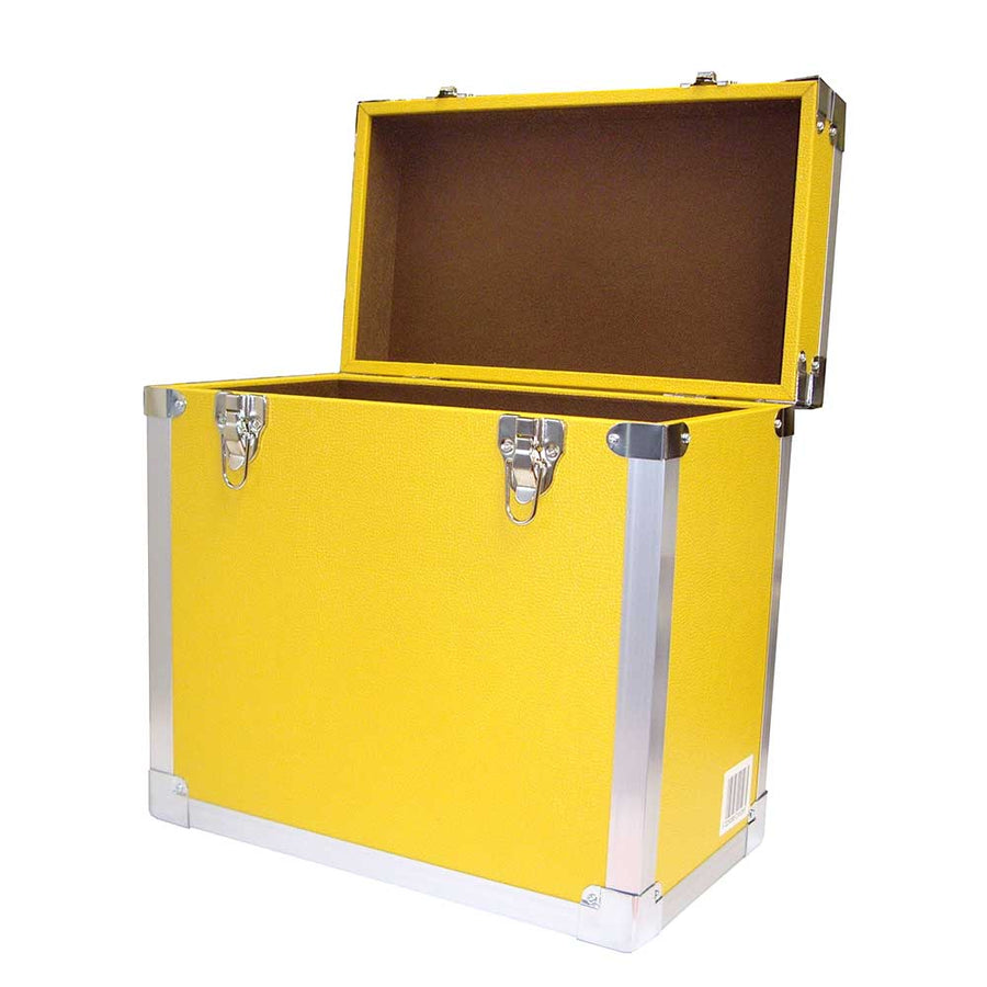 Yellow Vinyl Record Storage Case Box Retro Style for 12" LP by Steepletone