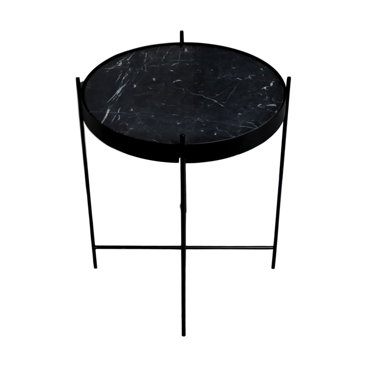 Table d'appoint ronde en métal et marbre noir par Home &amp; Lifestyle 
