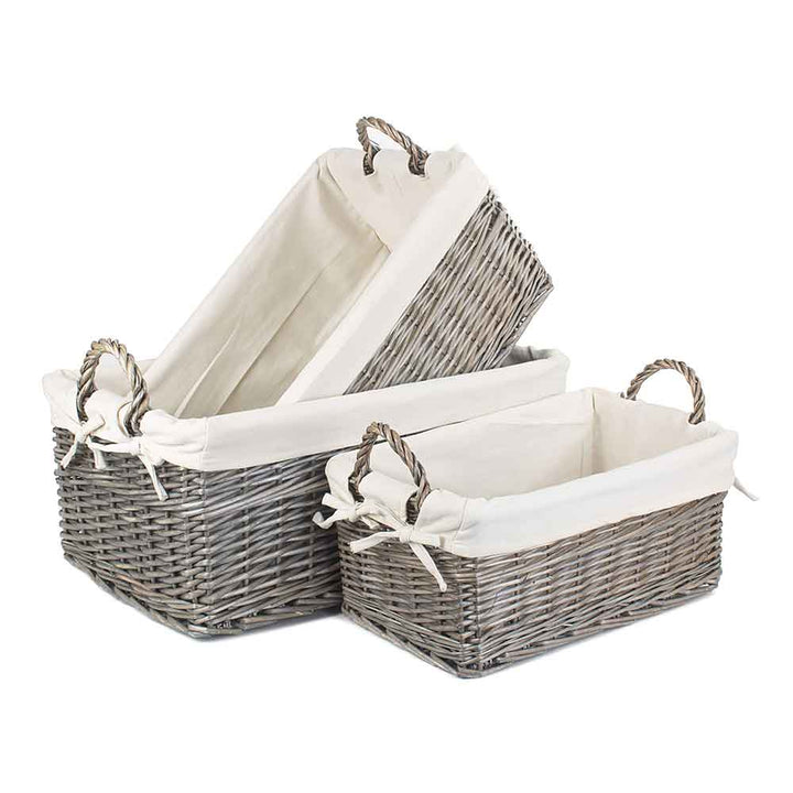 Set of Three Willow Storage Baskets by Willow