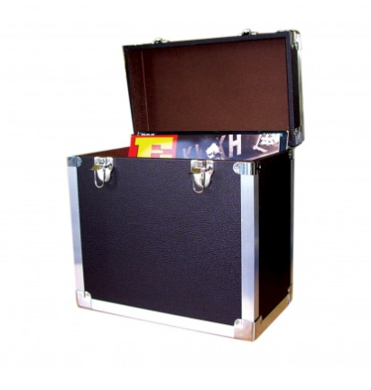 Black Vinyl Record Storage Case Box Retro Style for 12" LP by Steepletone