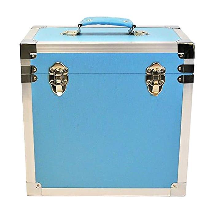 Vinyl Record Storage Case Box Retro Style for 12" LP in Blue by Steepletone