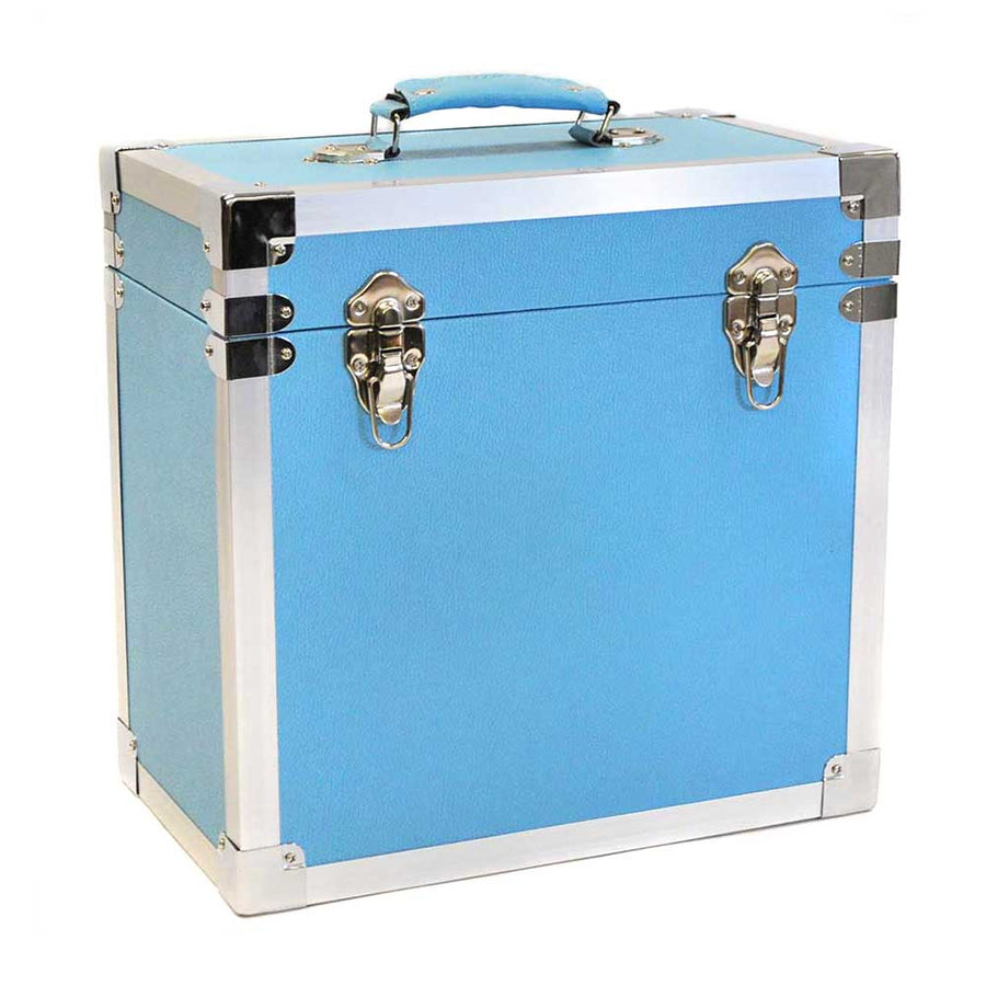 Vinyl Record Storage Case Box Retro Style for 12" LP in Blue by Steepletone
