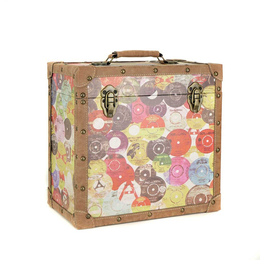 Patterned Fabric Record Storage Case Box Retro Style for 12" LP by Steepletone
