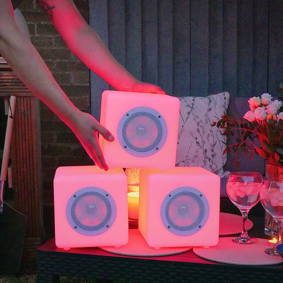Cube Connex Bluetooth Outdoor Speaker Colour Changing by Steepletone