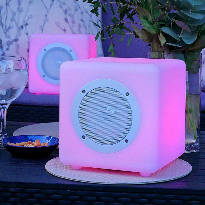 Connex Cube Bluetooth Outdoor Speaker Colour Changing by Steepletone
