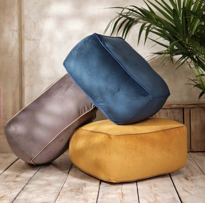 Bean Bag Velvet Pouffe Chair