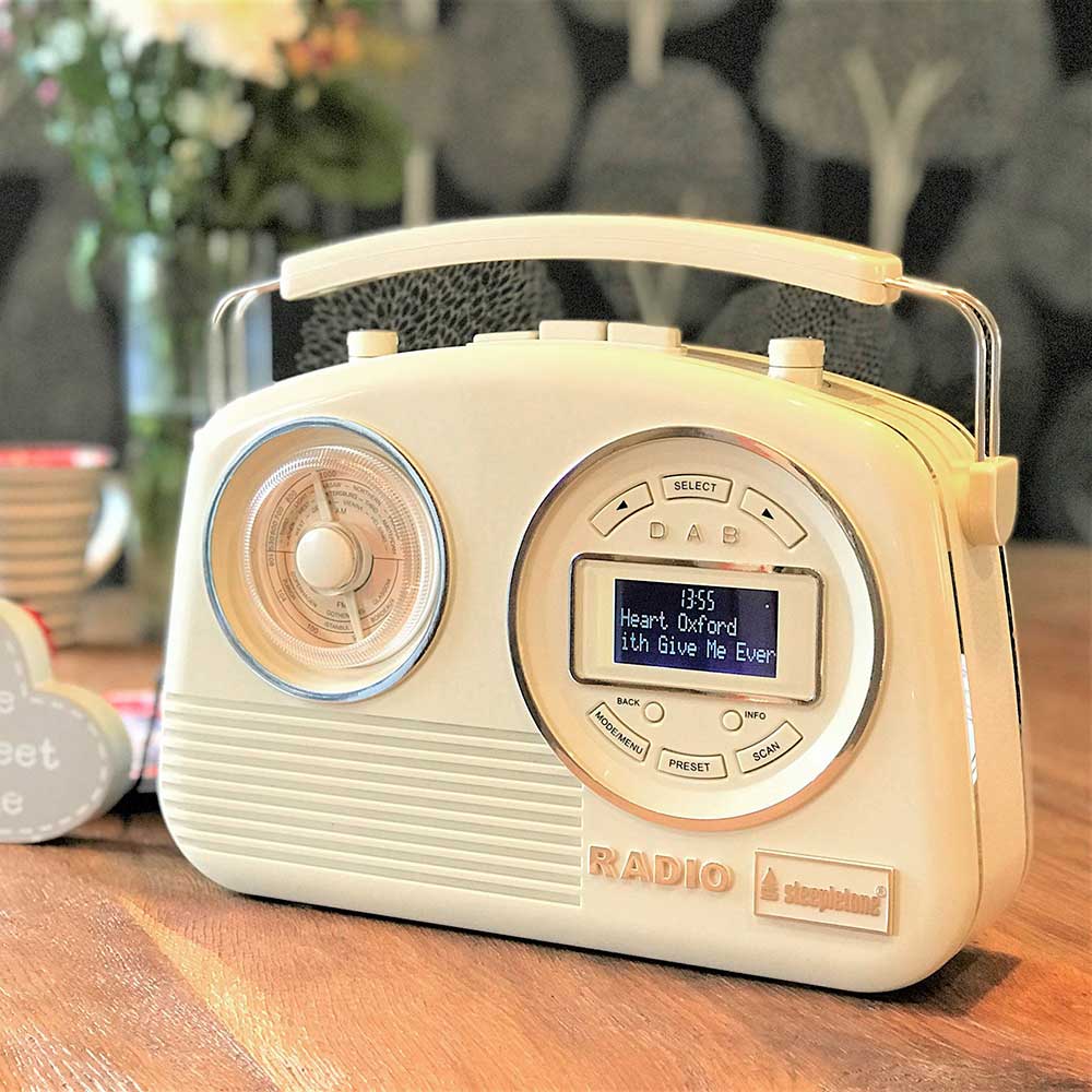 Devon Portable Retro Styled DAB Radio Cream by Steepletone