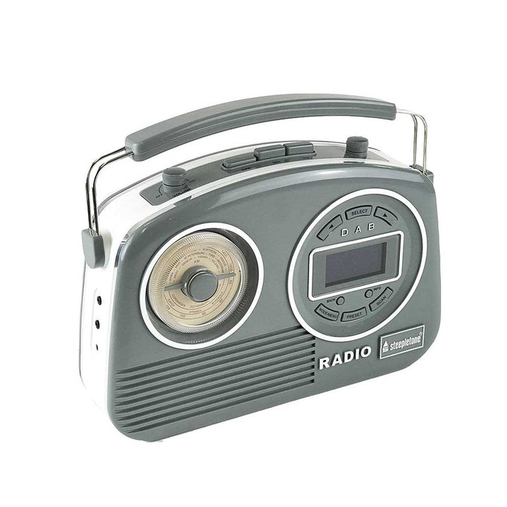 Devon Portable Retro DAB Radio by Steepletone - Grey
