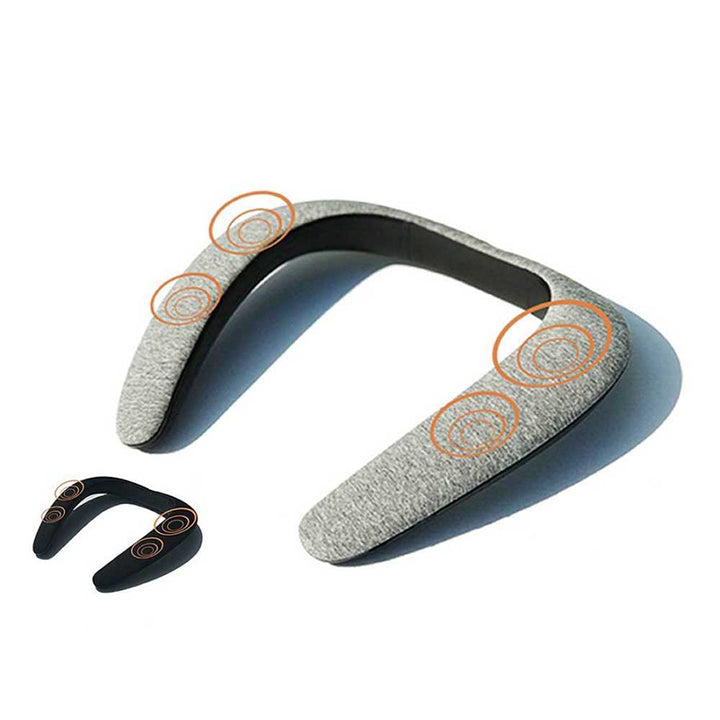 Openwear Neckband Headphones Neck Speaker Bluetooth Wireless FM Radio in Grey Fabric by Steepletone