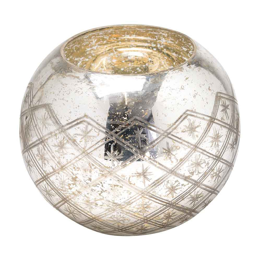 Round Silver Glass Votive Candle Holder by Hill Interiors