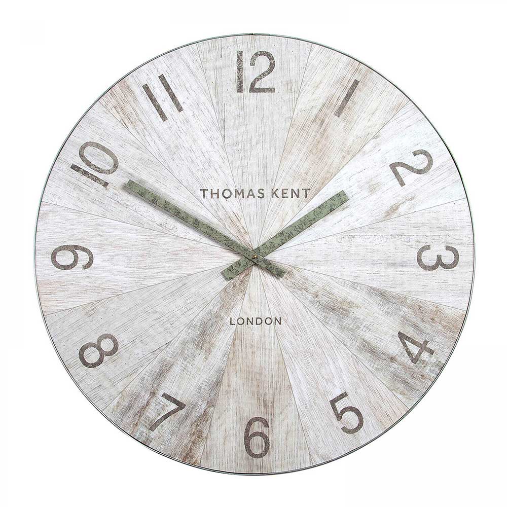 Thomas Kent Wall Clock Large 30" Round Pickled Oak