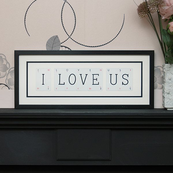 Vintage Playing Cards I LOVE US Wall Art Picture Frame