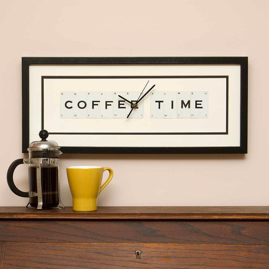 Vintage Playing Cards COFFEE TIME Picture Frame Wall Clock
