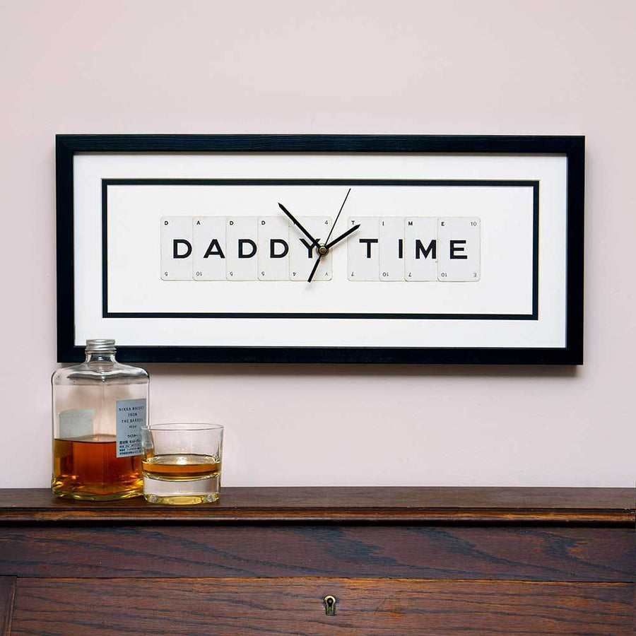 Vintage Playing Cards Picture Frame DADDY TIME Wall Clock