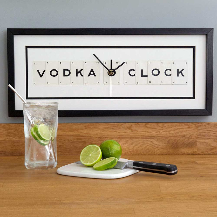 Vintage Playing Cards Picture Frame VODKA O CLOCK Wall Clock