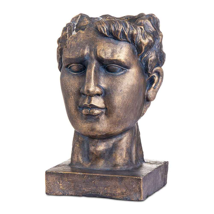 Roman Bust Flower Planter in Antique Bronze by Hill Interiors